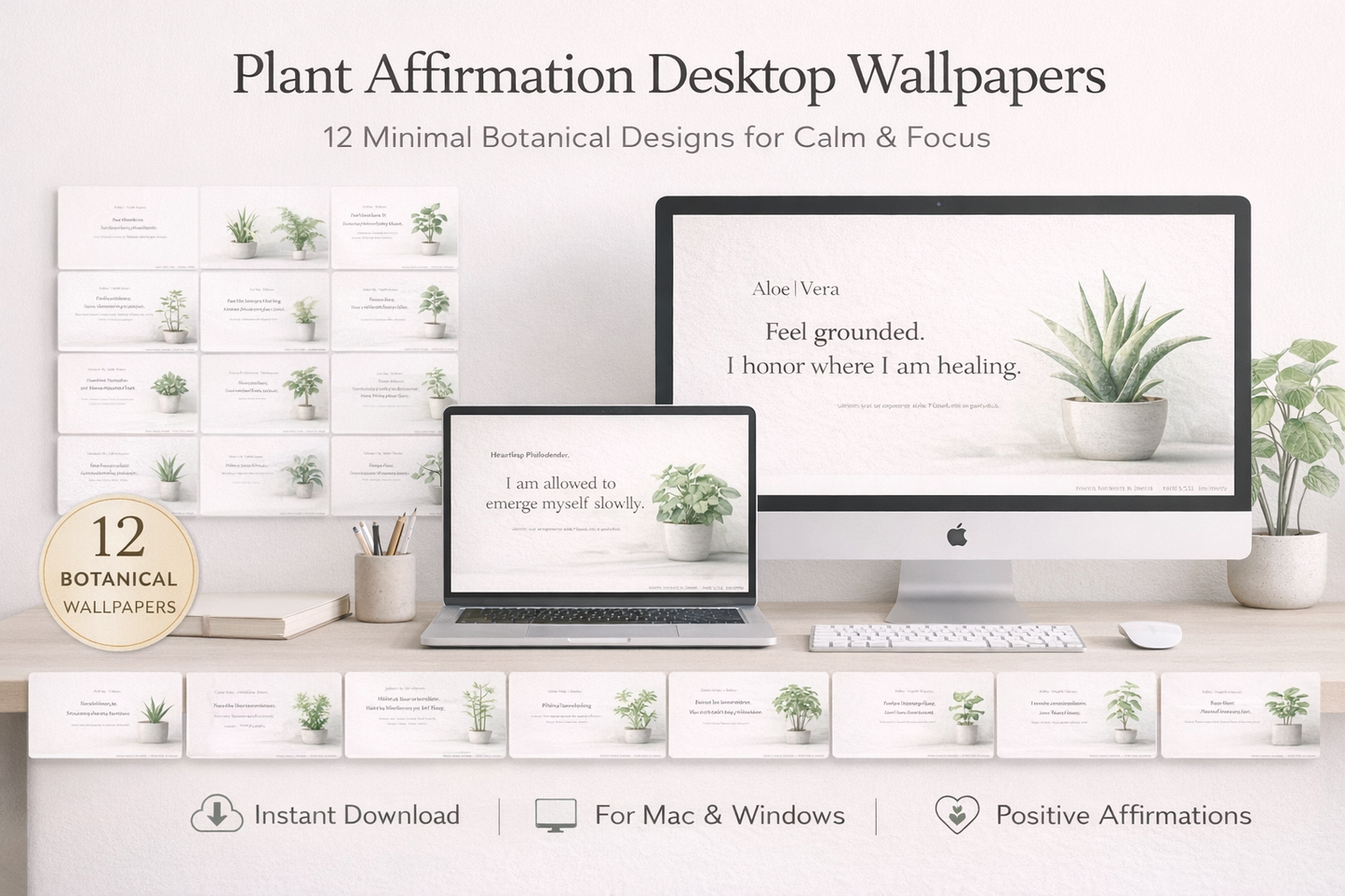 Gentle Plant Affirmation Wallpapers – Calm Desktop Backgrounds (12)