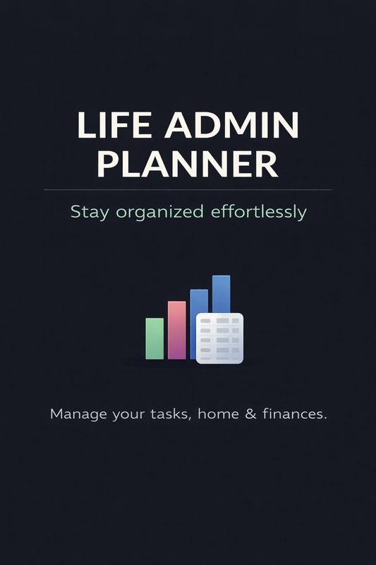 Gentle Life Admin Planner (Excel) — Minimal Home & Life Organizer